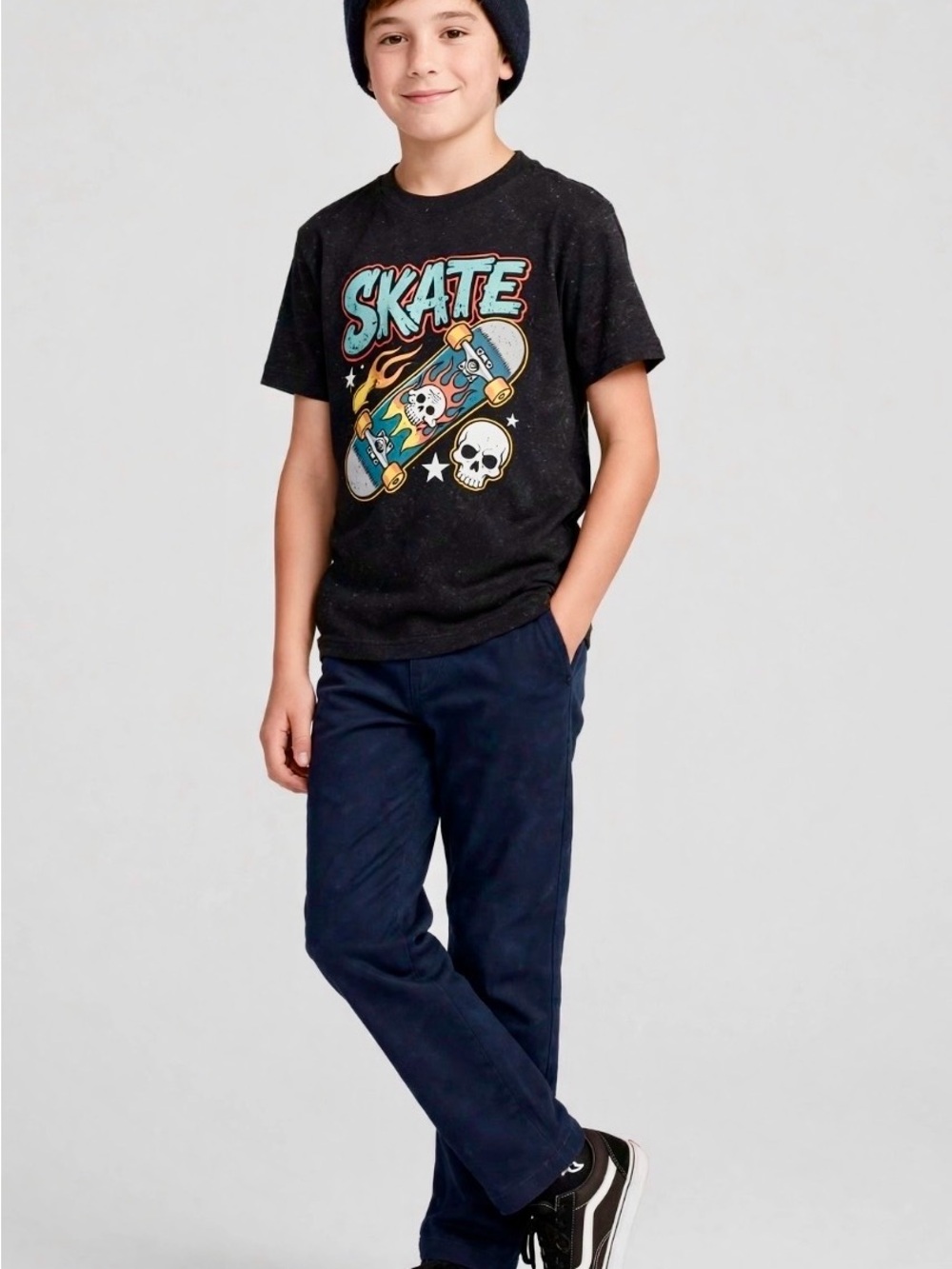 Dickies FLEX Boys Chino Pants Size 10 Slim Fit - School, uniform, skate